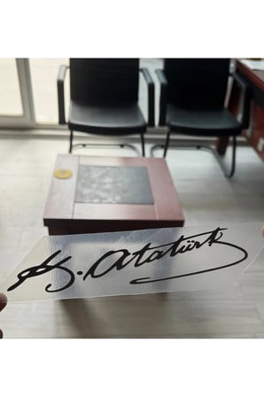 Kemal Atatürk imza sticker oto çıkartma
