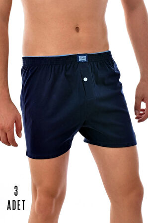Erkek Lacivert 3 Adet Tutku Pamuklu Düğmeli Boxer Lacivert 0117