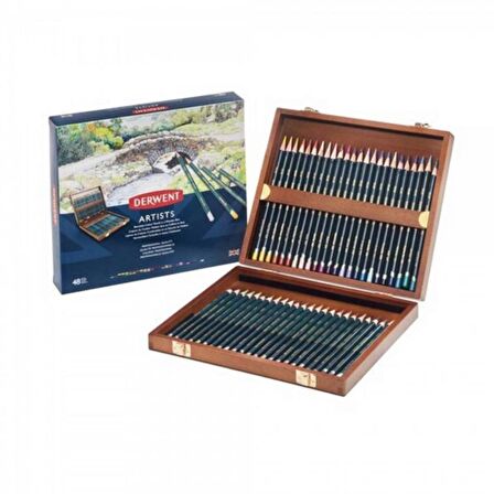 Derwent Artists Pencil 48'li Ahşap Kutu (Kuru Boya Kalemi)