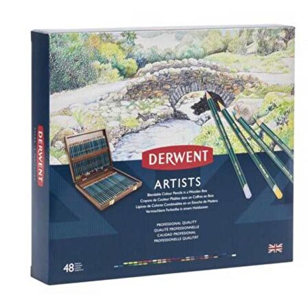 Derwent Artists Pencil 48'li Ahşap Kutu (Kuru Boya Kalemi)