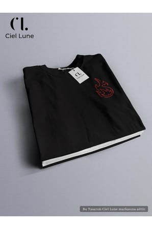 Unisex Ateş ve Su Baskılı Sevgili Çift Kombini Tasarım Oversize Tshirt 2li