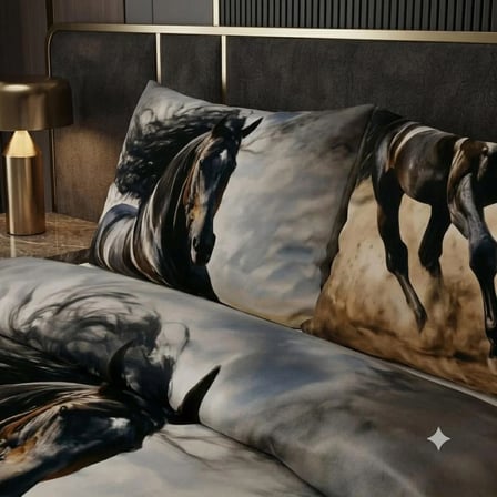 Özel Tasarım Marka 240*260 Cm Çift Kişilik Nevresim Takımı Organik Pamuk Saten Luxury Ranforce Premium Kumaş King Deluxe Boy Uhd Canlı Baskı At lar siyah kahverengi kırmızı beyaz at