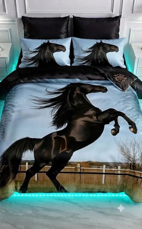 Özel Tasarım Marka 240*260 Cm Çift Kişilik Nevresim Takımı Organik Pamuk Saten Luxury Ranforce Premium Kumaş King Deluxe Boy Uhd Canlı Baskı At lar siyah kahverengi kırmızı beyaz at