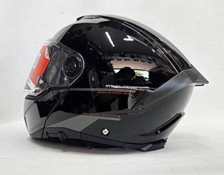 MT Atom 2 Sv A1 Parlak Siyah Çene Açılır İç Güneş Vizörlü L