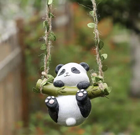 Evdeki Atölyem Sallanan panda balkon /bahçe süsü
