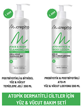  Atopik Dermatitli Ciltler Için Postbiyotikli Yüz & Vücut Bakım Seti