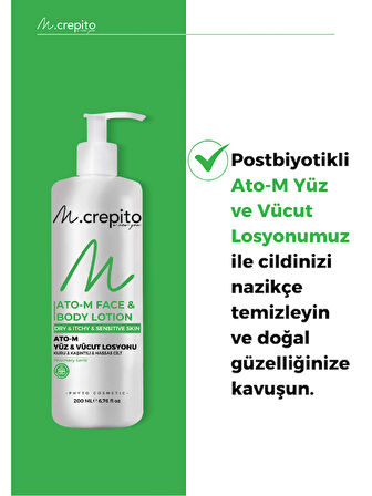  Atopik Dermatitli Ciltler Için Postbiyotikli Yüz & Vücut Bakım Seti