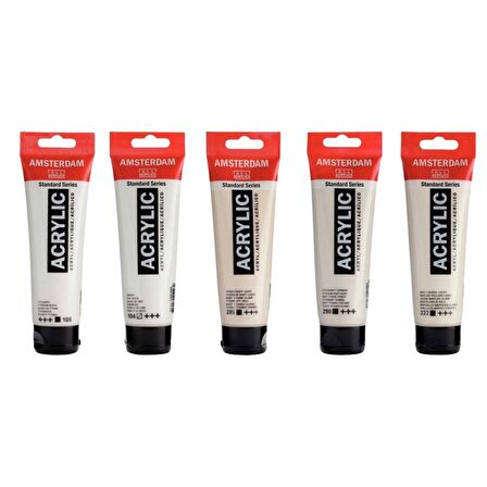 Talens Amsterdam Akrilik Boya 120ml 5'li Set Beyaz Tonu Renkleri