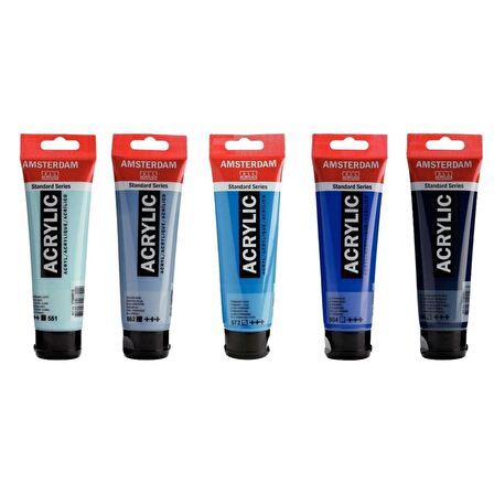 Talens Amsterdam Akrilik Boya 120ml 5'li Set Mavi Deniz Tonu Renkleri