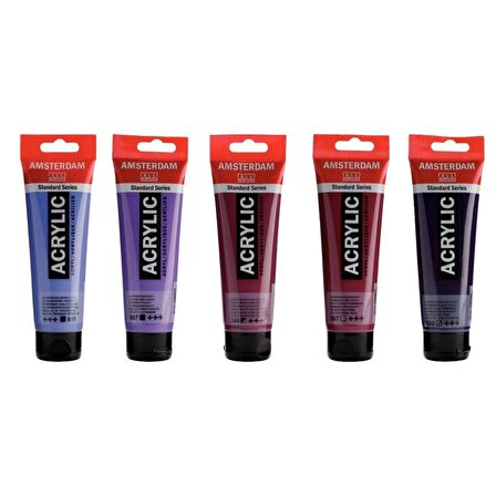 Talens Amsterdam Akrilik Boya 120ml 5'li Set Mor Menekşe Tonu Renkleri