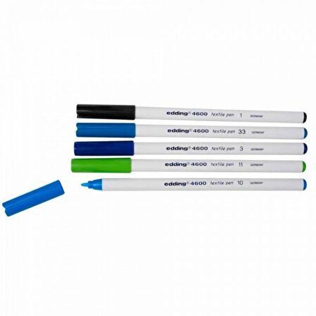 Edding Tekstil Kalemi 1mm 5'li Kutu Soğuk Renkler