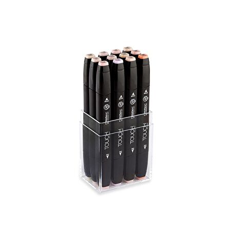 Shinhan Art Touch Twin Marker Pen : Çift Uçlu Marker Kalemi : 12Lİ SET TEN RENKLERİ