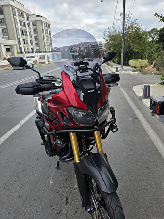 MOTOCAM Honda Afrika Twin CRF 1000 Ön Cam 2016-2020 Model 55cm Açıkfüme Renkli 4mm UZUN CAM