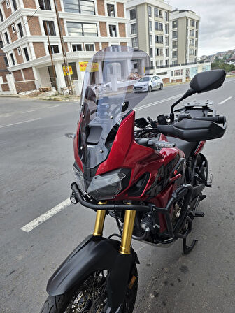 MOTOCAM Honda Afrika Twin CRF 1000 Ön Cam 2016-2020 Model 55cm Açıkfüme Renkli 4mm UZUN CAM