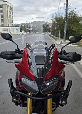 MOTOCAM Honda Afrika Twin CRF 1000 Ön Cam 2016-2020 Model 55cm Şeffaf Renkli 4mm UZUN CAM