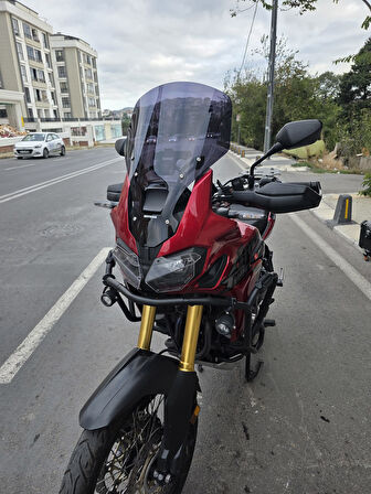 MOTOCAM Honda Afrika Twin CRF 1000 Ön Cam 2016-2020 Model 55cm Siyah Renkli 4mm UZUN CAM