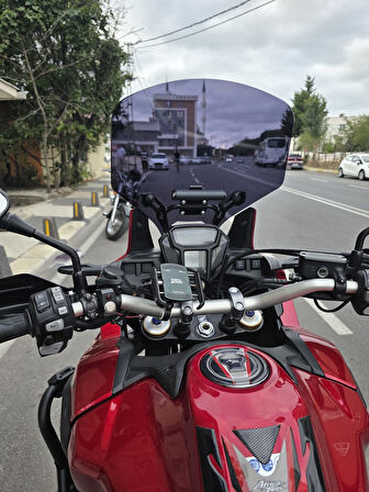 MOTOCAM Honda Afrika Twin CRF 1000 Ön Cam 2016-2020 Model 55cm Siyah Renkli 4mm UZUN CAM