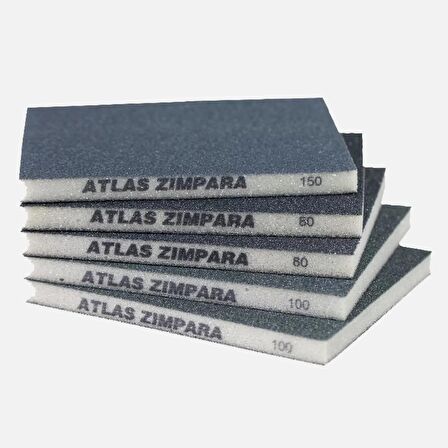 Atlas Sünger Zımpara - İnce 2 taraflı - 46 Kum - 5 Adet