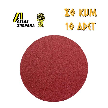 Atlas GT888 Yuvarlak Disk Cırt Zımpara 115 mm - P80 Kum - 10 Adet