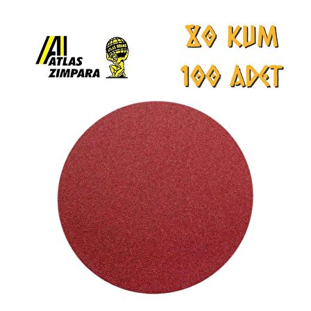 Atlas GT888 Yuvarlak Disk Cırt Zımpara 115 mm - P80 Kum - 100 Adet