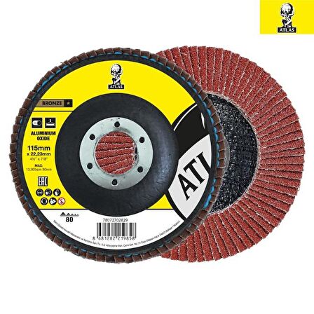 Atlas Katlı Flap Disk Yuvarlak Zımpara 115 mm - P40 Kum - 1 Adet