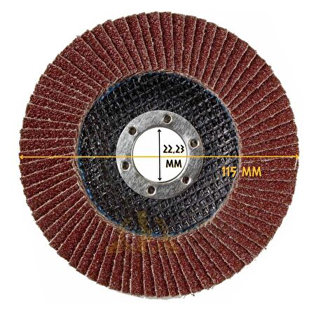 Atlas Katlı Flap Disk Yuvarlak Zımpara 115 mm - P40 Kum - 1 Adet