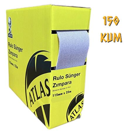 Atlas Rulo Soft Sünger Zımpara 115 mm. - 25 mt. - 150 Kum