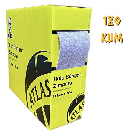 Atlas Rulo Soft Sünger Zımpara 115 mm. - 25 mt. - 180 Kum