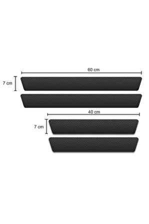 Suzuki Logolu Karbon Kapı Eşiği Koruyucu Bant Folyo 4'lü Set