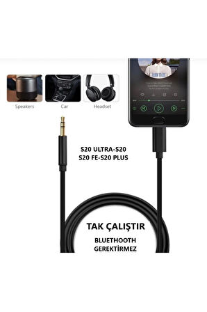 Samsung Galaxy S20 Ultra S20 S20 Plus S20 fe Aux Kablo Type C Aux Kablo Dac Çipli örgü Tak Çalıştır