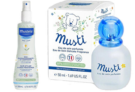 Mustela Organik Papatya Suyu ile Canlandırıcı ve Şekillendirici Sprey 200 ml - Mustela Musti Bebek Parfümü 50 ml