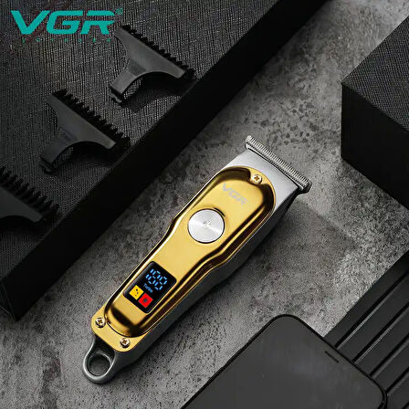 VGR V-290 Altın T Bıçak Sıfır Kesim LCD Ekran Şarjlı Tıraş Makinesi