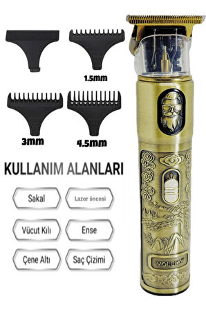 IP-1949 Şarj Göstergeli Sakal Lazer Öncesi Vücut Ense Çizim Sıfıra Yakın Tıraş