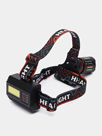 PeakStar PS-2910 Şarjlı Profesyonel Zoomlu Kamp Avcı Balıkçı Kafa Lambası Feneri