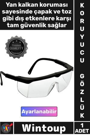 #Gözlük İş Güvenliği Koruyucu Lens Ergonomik Tam Korumalı Şeffaf Ayarlı Çapak Laboratuvar Gözlüğü