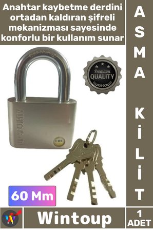 #Kilit Sertleştirilmiş Çelik Kanca L Mekanizma Disk Kilit Güvenli Sağlam Şık Krom Asma Kilit 60 Mm