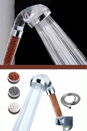 #DuşBaşlığı Zeolid Seramik Mineral Doğal Taş Cilt Boncuklu Su Tasarruflu Kireç Önleyici Duş Başlığı