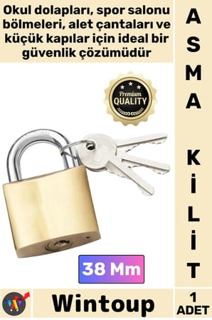 #Kilit Çelik Gövde Güvenlik Kilidi Dayanıklı Koruma Emniyetli Sağlam Mekanizma Sarı Asma Kilit 38 Mm