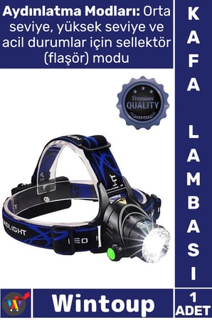 #Lamba TX6 Led 300 Metre Metal Av Kamp Feneri 800 Lümen Profesyonel Şık T6 Şarj Zoomlu Kafa Lambası