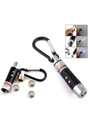 #ElFeneri Güçlü Mini Taşınabilir El Feneri Anahtarlık Işıklı Anahtarlık 3 Fonksiyon Lazer Led Feneri