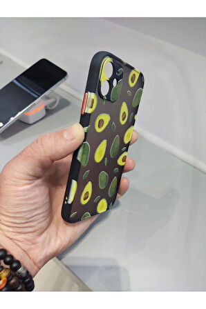 İPhone 11 Uyumlu Avokado Kılıf Özel Tasarım Tuşları Renkli Hux Kapak