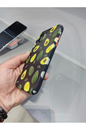 İPhone 11 Uyumlu Avokado Kılıf Özel Tasarım Tuşları Renkli Hux Kapak