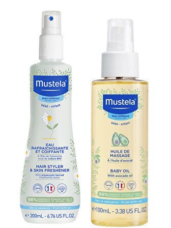 Mustela Canlandırıcı ve Şekillendirici Sprey 200 ml- Mustela Bebek Bakım Masaj Yağı 100ml