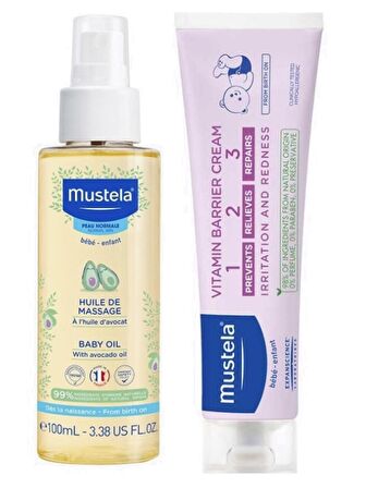 Mustela Bebek Bakım Masaj Yağı 100ml - Mustela Vitamin Barrier 1-2-3 Cream 50ml