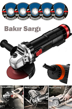 Bakır Sargılı 115 mm Metal Şanzıman Avuç Içi Taşlama Sprial Makinesi Ve 5 Taş Hediyeli