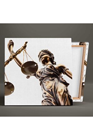 Themis Heykeli Adalet Terazisi Hukuk Bürosu Dekor Kanvas Tablo