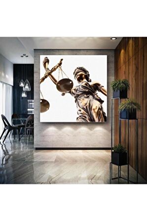 Themis Heykeli Adalet Terazisi Hukuk Bürosu Dekor Kanvas Tablo