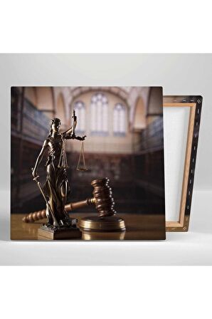Gözü Kapalı Adalet Heykeli Adalet Tokmağı Hukuk Bürosu Kanvas Tablo