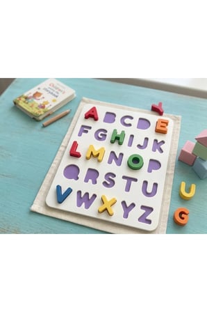 Organik Bazlı Renkli Alfabe Seti Oyuncağı - Eğitici Aktivite Seti - Montessori Okul Öncesi Öğretici Çocuk İnce Motor Gelişimi