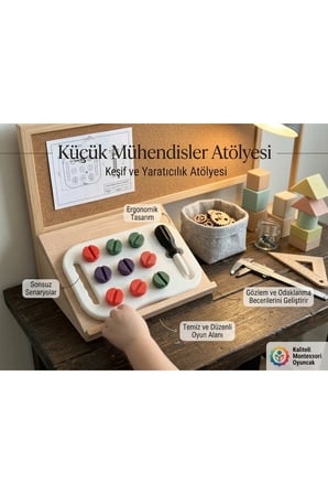 Organik Bazlı Renkli Vidalama Seti Oyuncağı - Eğitici Aktivite Seti - Çocuk İnce Motor Gelişimi